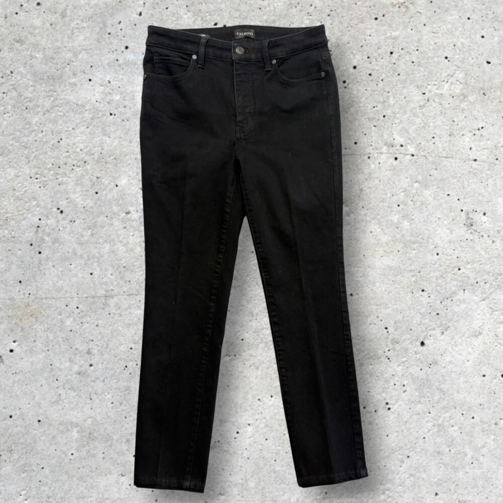 Talbots Jeans Black Mid Rise Straight Leg Stretch Denim Size 6P